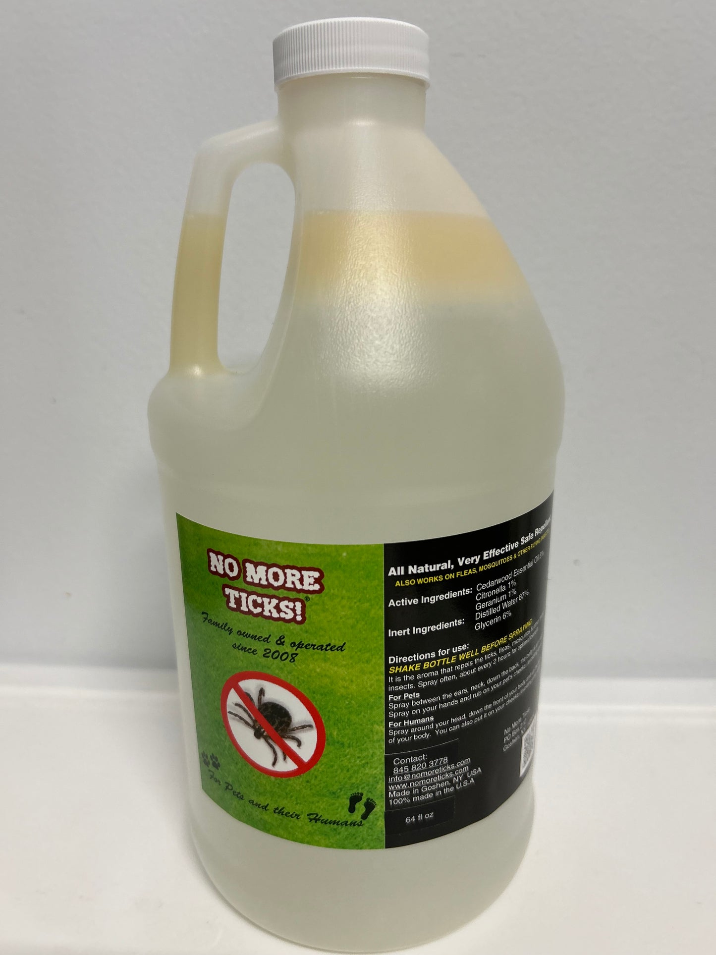 No More Ticks Tick, Flea, and Mosquito Repellent for Adults, Children And Pets - 1/2 Gallon